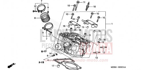 ZYLINDERKOPF (HINTEN) VTR1000FV de 1997
